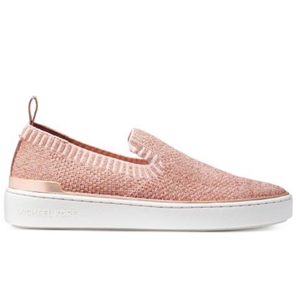 MICHAEL KORS Metallic Rose Gold Slip On Sneakers - Picture 9 of 10